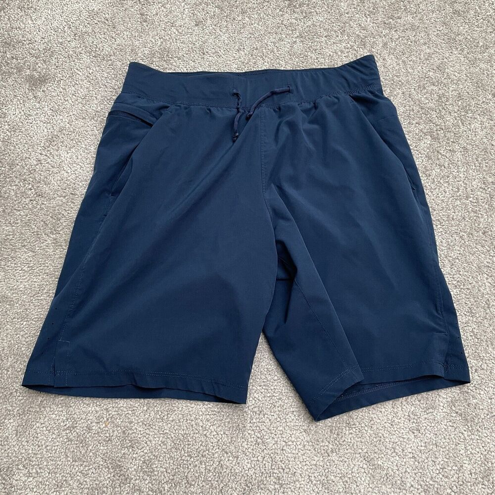 Athletic Works Dri-Works Active Shorts Womens Small Navy Blue Zip Pocket Stretch